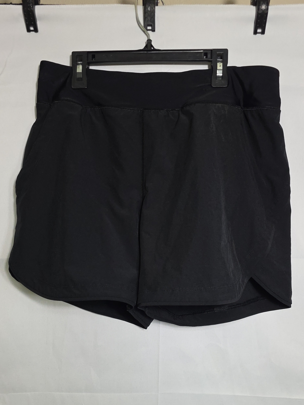 Lands' End Black Women's Athletic Shorts with Wide Waistband Size 10 (W719)